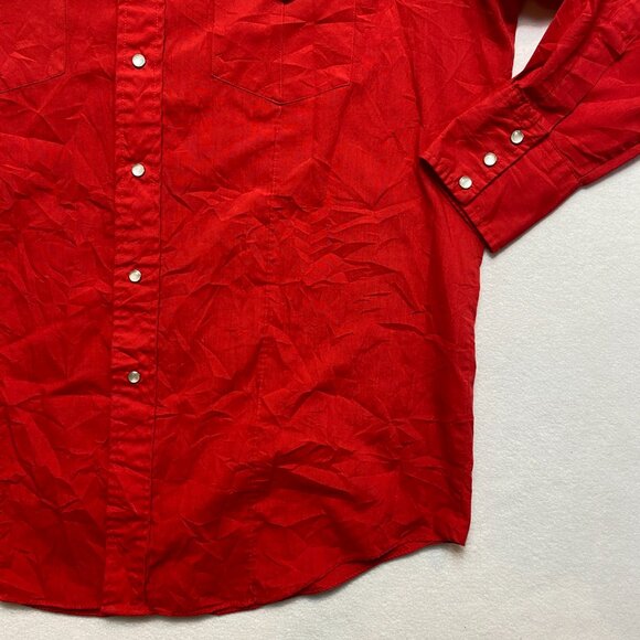 Vintage Ranchwear Pearl Snap Shirt Men's 16.5 /35 Red Long Sleeve Button Up - Picture 5 of 12